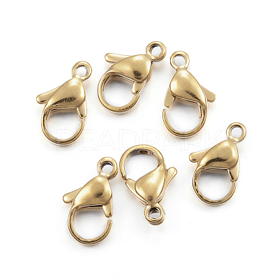 304 Stainless Steel Lobster Claw Clasps X-STAS-H352-01E-G-1