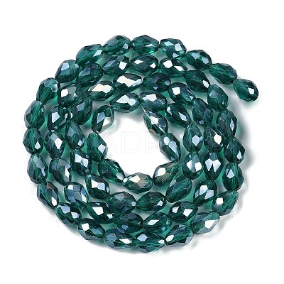 Transparent Electroplate Glass Beads Strands LS-EGLA-N013-T8mm-B24-1