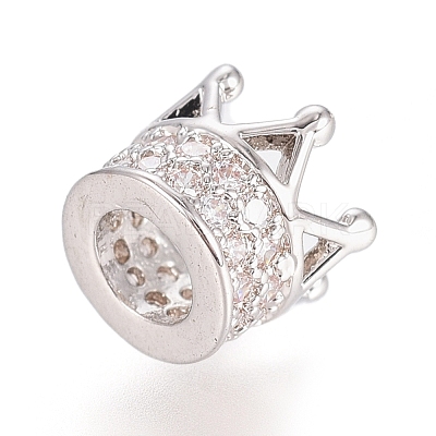Brass Micro Pave Cubic Zirconia Beads ZIRC-G166-39P-1
