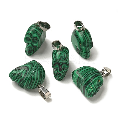 Synthetic Malachite Pendants G-Z067-02P-12-1