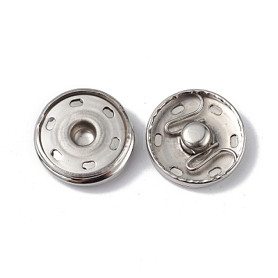 Non-Tarnish 202 Stainless Steel Snap Buttons BUTT-I017-01E-P-1