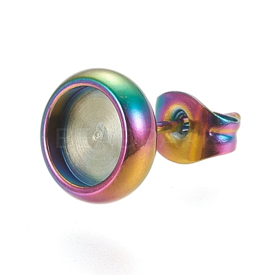 Ion Plating(IP) 304 Stainless Steel Stud Earring Settings STAS-K202-05B-M-1