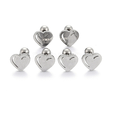 Tarnish Resistant 201 Stainless Steel Barbell Cartilage Earrings EJEW-R147-38-1