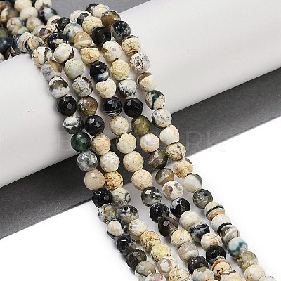 Natural Fire Crackle Agate Beads Strands G-C082-A01-49-1