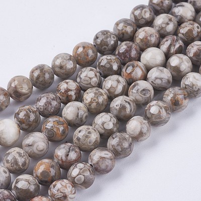 Natural Maifanite/Maifan Stone Beads Strands G-I187-8mm-01-1