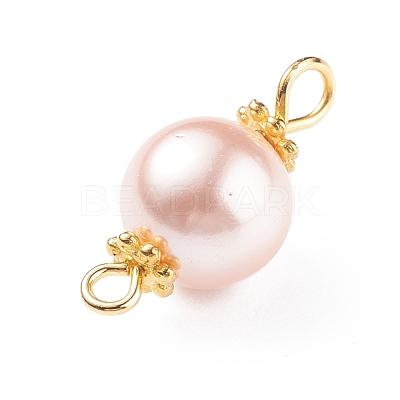 Shell Pearl Bead Connector Charms PALLOY-JF01349-1
