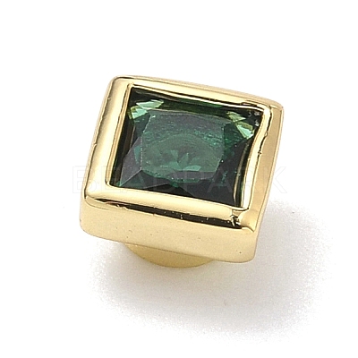 Square Brass Micro Pave Cubic Zirconia Cabochons KK-P345-13G-E-1