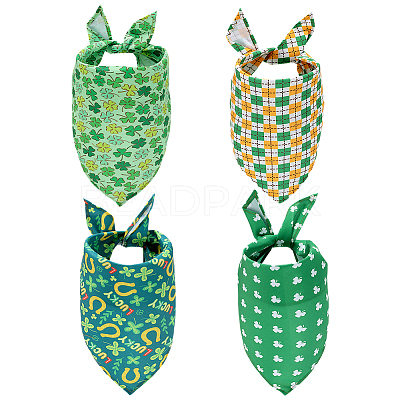 4Pcs 4 Styles Triangle Polyester Pet Handkerchi AJEW-CP0006-08B-06-1