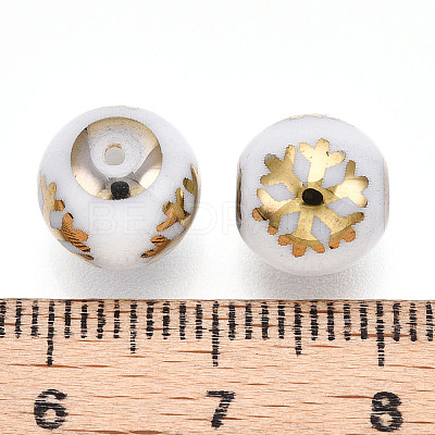 Christmas Opaque Glass Beads EGLA-R113-01C-1