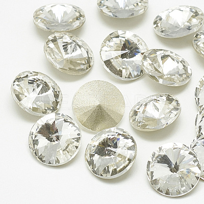 Pointed Back Glass Rhinestone Cabochons RGLA-T086-12mm-1