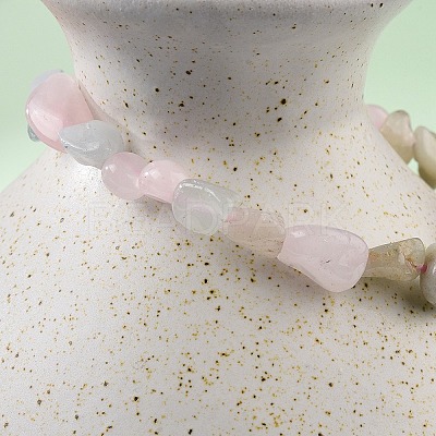 Natural Morganite Bead Stretch Bracelets BJEW-K213-49-1