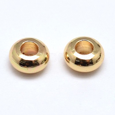 Brass Flat Round Spacer Beads X-KK-M085-19G-NR-1