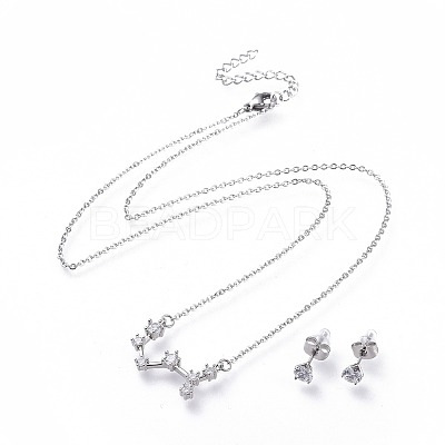 304 Stainless Steel Jewelry Sets SJEW-F211-01C-P-1