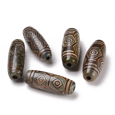 Tibetan Style dZi Beads X-TDZI-E004-15-1