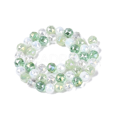 Electroplate Imitation Jade & Opaque & Transparent Glass Beads Strands EGLA-Q135-8MM-A06-1
