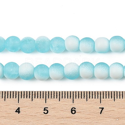 Frosted Crackle Glass Beads Strands GLAA-U001-8mm-M08-1
