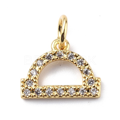 Brass Micro Pave Cubic Zirconia Charms ZIRC-F131-16G-09-1