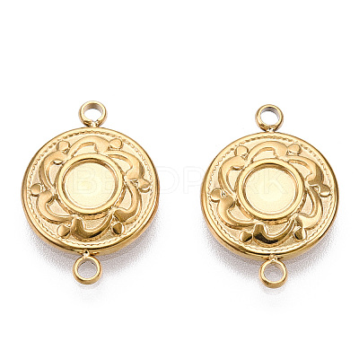 304 Stainless Steel Pendant Cabochon Connector Settings STAS-T060-46G-1