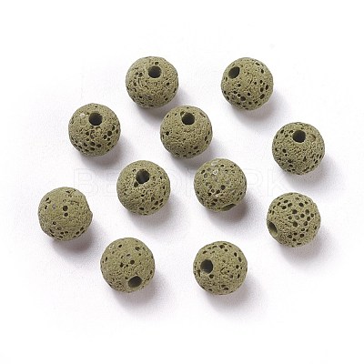 Unwaxed Natural Lava Rock Beads X-G-F325-8mm-A11-1