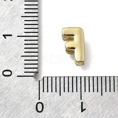Brass Micro Pave Cubic Zirconia Letter Multi-Strand Links KK-D295-32G-06-1