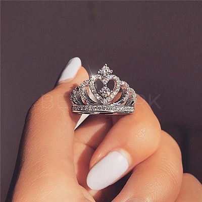 Fashionable Alloy Rhinestone Finger Rings FS-WG5016E-01-1