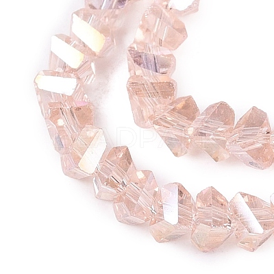 Electroplate Transparent Glass Beads Strands EGLA-Q139-01A-A08-1