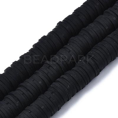 Flat Round Handmade Polymer Clay Beads CLAY-R067-10mm-42-1