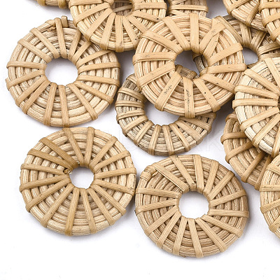 Handmade Reed Cane/Rattan Woven Linking Rings WOVE-T005-14A-1