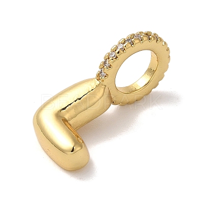 Brass Micro Pave Cubic Zirconia Pendants KK-K345-13L-G-1