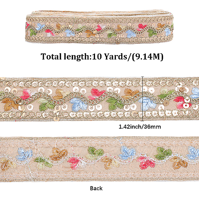 Polyester Embroidery Paillette Ribbon OCOR-WH20003-39C-1