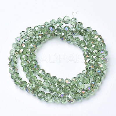 Electroplate Transparent Glass Beads Strands EGLA-A034-T2mm-F18-1