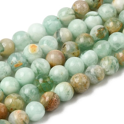 Natural Green Quartz Round Beads Strands G-Z127-A01-6mm-1