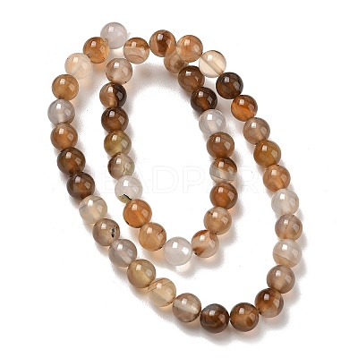 Dyed Natural Agate Round Beads Strands X-G-E321B-8mm-01-1