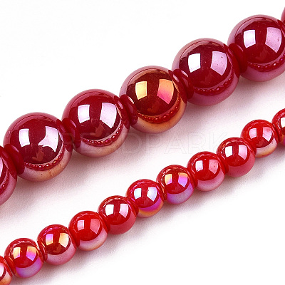 Electroplate Opaque Glass Beads Strands LS-GLAA-T032-P8mm-AB04-1