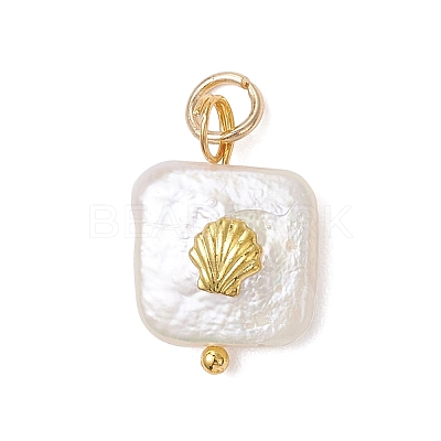 Baroque Natural Nucleated Pearl Keshi Pearl Pendants PALLOY-JF04833-1
