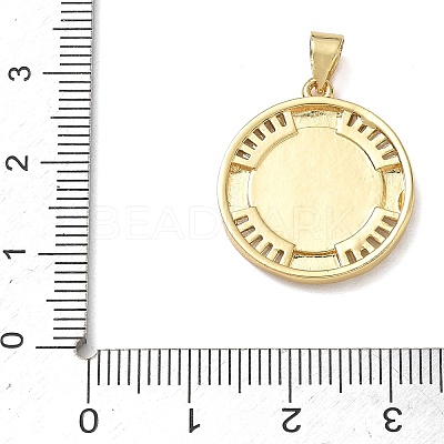 Brass Micro Pave Clear Cubic Zirconia Pendants CU-CBAC7ED-02G-1