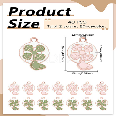 40Pcs 2 Colors Alloy Enamel Pendants ENAM-LP0001-83-1