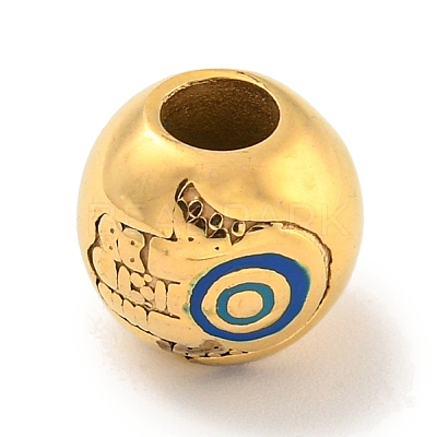 304 Stainless Steel Enamel European Beads STAS-U005-08G-1