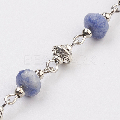 Natural Gemstone Beads Handmade Chains AJEW-JB00405-1