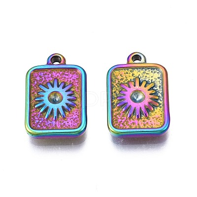 Rack Plating Rainbow Color Alloy Pendant Rhinestone Settings PALLOY-N163-184-1