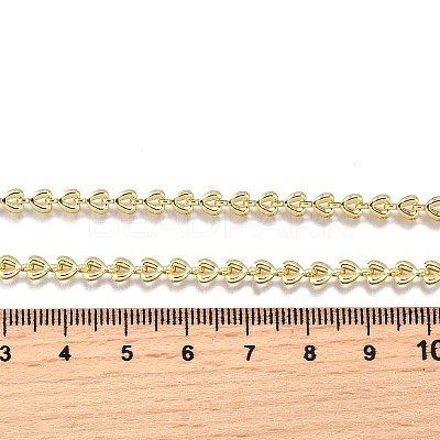 Brass Heart Link Chain Necklaces X-NJEW-M108-27G-1