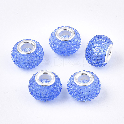 Resin Rhinestone European Beads RPDL-T002-03D-1