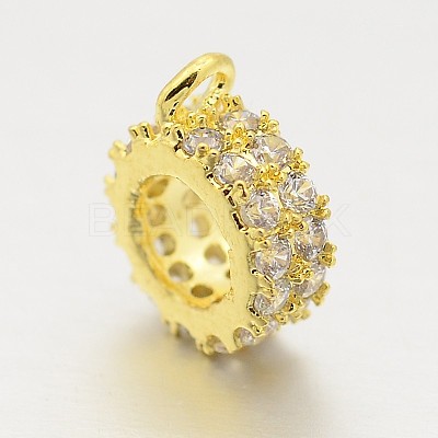 Brass Micro Pave Cubic Zirconia Tube Bails ZIRC-M075-03G-RS-1