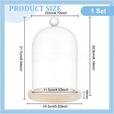 Glass Dome Cover DJEW-WH0043-36-1