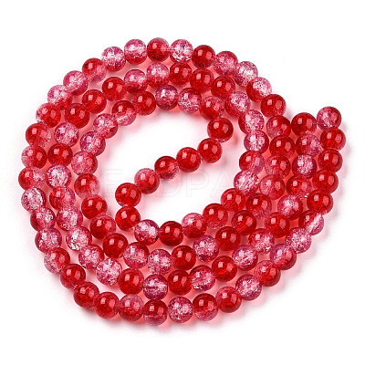 Transparent Crackle Baking Paint Glass Beads X1-DGLA-T003-01C-08-1