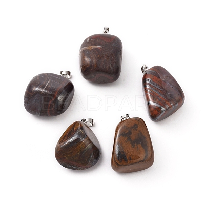 Natural Tiger Iron Pendants G-K302-B02-1