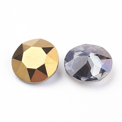 Pointed Back & Back Plated Glass Rhinestone Cabochons RGLA-J012-10mm-001DO-1