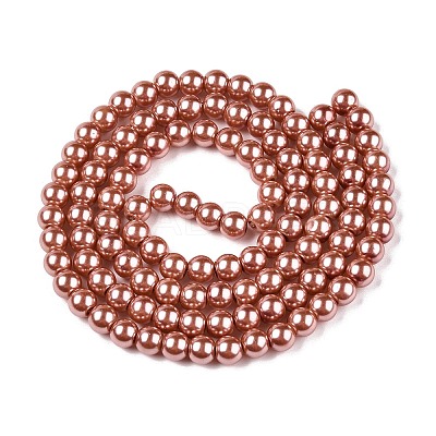 Baking Paint Pearlized Glass Pearl Round Bead Strands HY-Q330-8mm-50-A-1