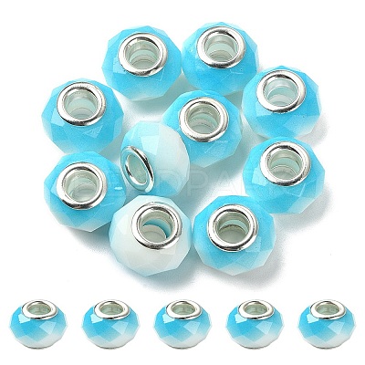 Glass European Beads GPDL-YW0001-02F-1