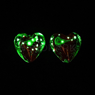Luminous Handmade Gold Sand Lampwork Beads X-FOIL-B001-04A-1